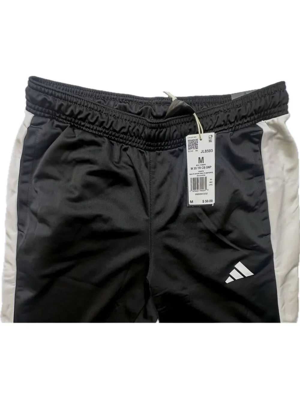 NWT Adidas 3-Stripes Colorblock Snap Track Pants Men’s M Black White